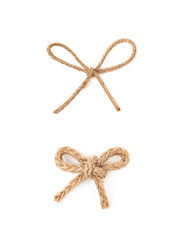 Fototapeta na wymiar Linen rope bow knot isolated