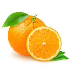 fresh orange isolated on white background