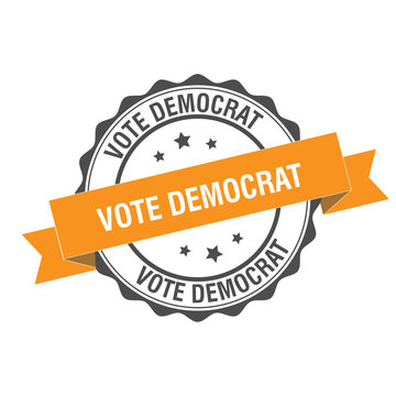 Vote democrat stamp illustration