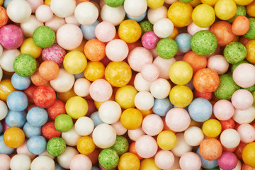 Surface coated with colorful balls