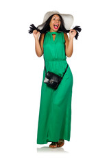 Nice woman model isolated on the white background