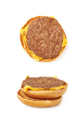 Opened burger isolated