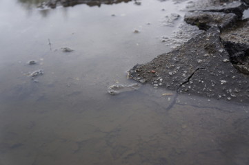 woda piasek odbicie nieba