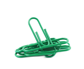 Pile of office clips isolated