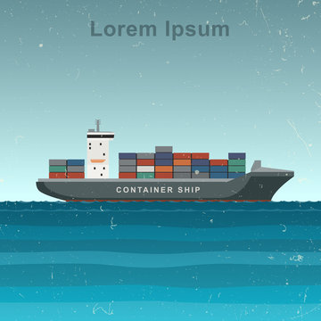 Cargo ship with containers