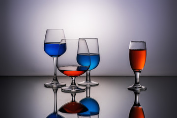 Modern wine glasses