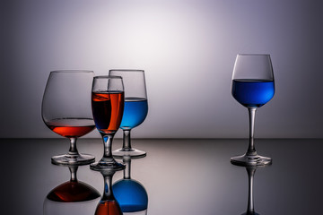 Four wine glasses