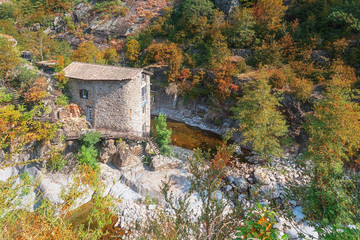 House along the river Volane near the village Antraigues-sur-Volane