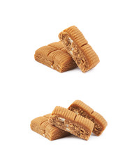 Toffee confection bar isolated