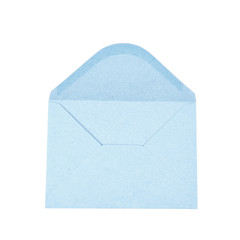 Blue paper envelope isolated