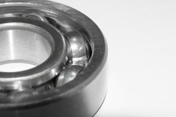  Chrome plated bearing on a white background
