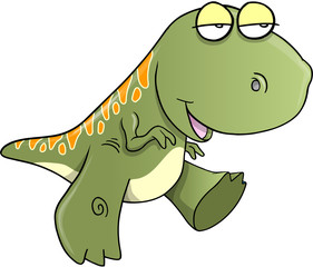 Lazy Dinosaur Vector Illustration Art