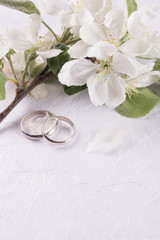Obraz na płótnie Canvas Wedding concept with apple-tree flowers