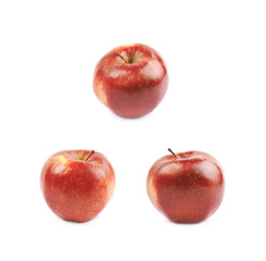 Fototapeta na wymiar Single red ripe apple isolated