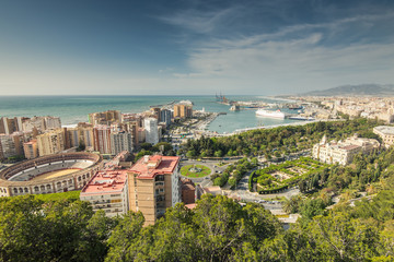 Aerial view of Malaga, Spain