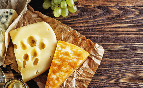 Cheese surrounded by other products