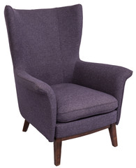 blue wing back armchair