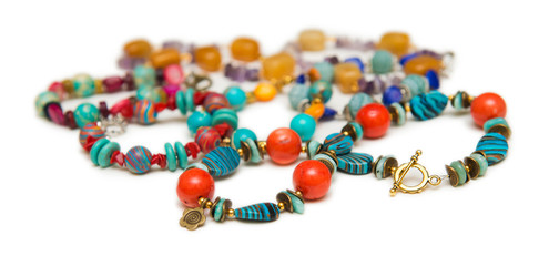 Elegant jewellery isolated on the whtie background