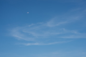 Blue sky with the moon