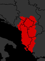 Map of Greater Albania. Vector illustration.