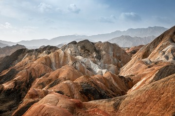 Large colorful mountains in China