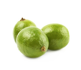 Pile of lime fruits isolated