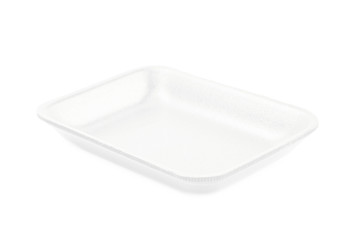 Plastic foam food tray isolated