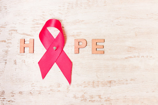  word of hope from a pink ribbon.