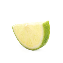 Single slice of a lime fruit