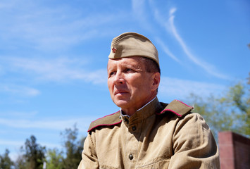 Soldier of Red Army in the form of times of World War II