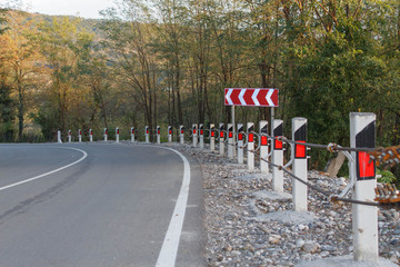 Traffic Barrier, safety road on road. Road fence barrier