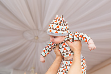 Adorable Caucasian baby. Portrait of a three months old baby boy