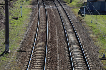 Fototapeta premium Industrial. Nature background. Rail track