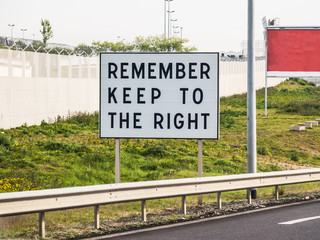 Remember to keep to the right sign at Calais