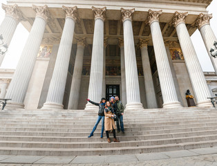 Naklejka premium Multi-ethnic Group Of Friends Having Fun while travelling in Europe, Vienna