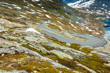 Djupvatnet lake and road to Dalsnibba mountain Norway