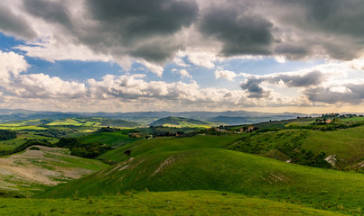 Fototapeta na wymiar Scenic view of the countryside near Volterra, Tuscany, Italy.
