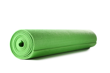 Fitness mat isolated on white background