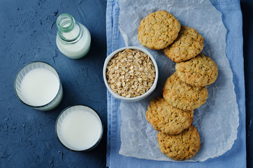 Oatmeal cookies with milk