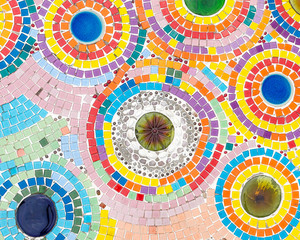 Abstract colorful circular floor wallpaper