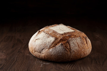 Fresh bread in rustic style