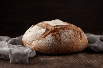 Fresh bread in rustic style