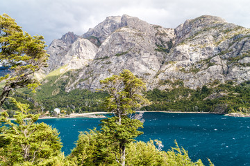 Obraz premium Bahia Lopez bay in Nahuel Huapi lake near Bariloche, Argentina