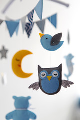 mobile with different toys in the form of animals