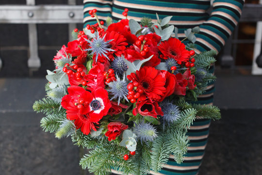 Red Christmas bouquet 