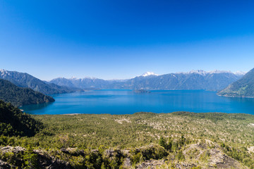 Lago Todos los Santos (Lake of all the Saints) with Monte Tronador volcano in background, Chile