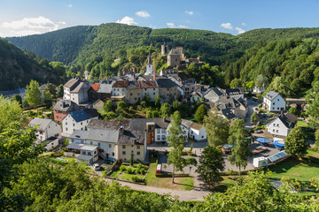 Fototapeta na wymiar Scenic, elevated view of Esch-Sur-Sure town in Luxembourg