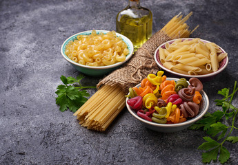 Different type of italian pasta