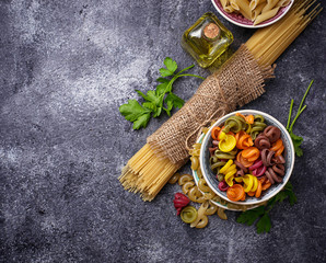 Different type of italian pasta