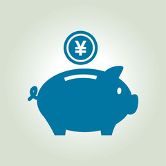 Piggy bank icon. Pictograph of moneybox. Flat design.